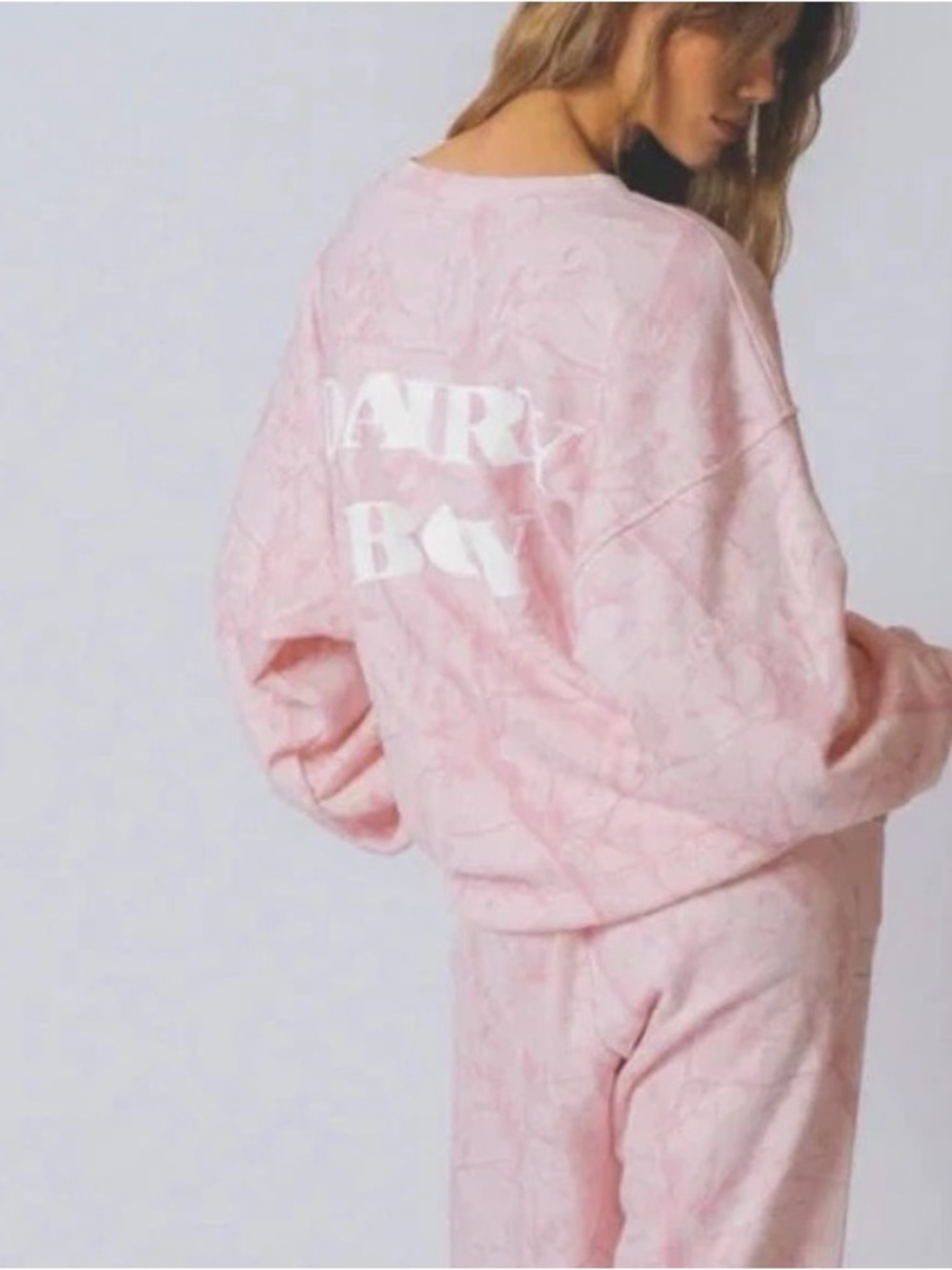 Dairy Boy Bubblegum Camo Crewneck Paige Lorenze White Puff M